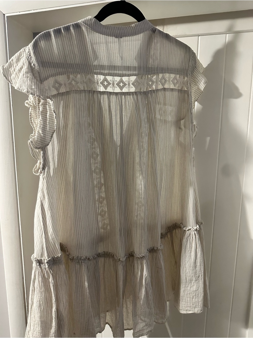 Free People Cream Embroidered Flutter Tunic - Picture 3 of 3